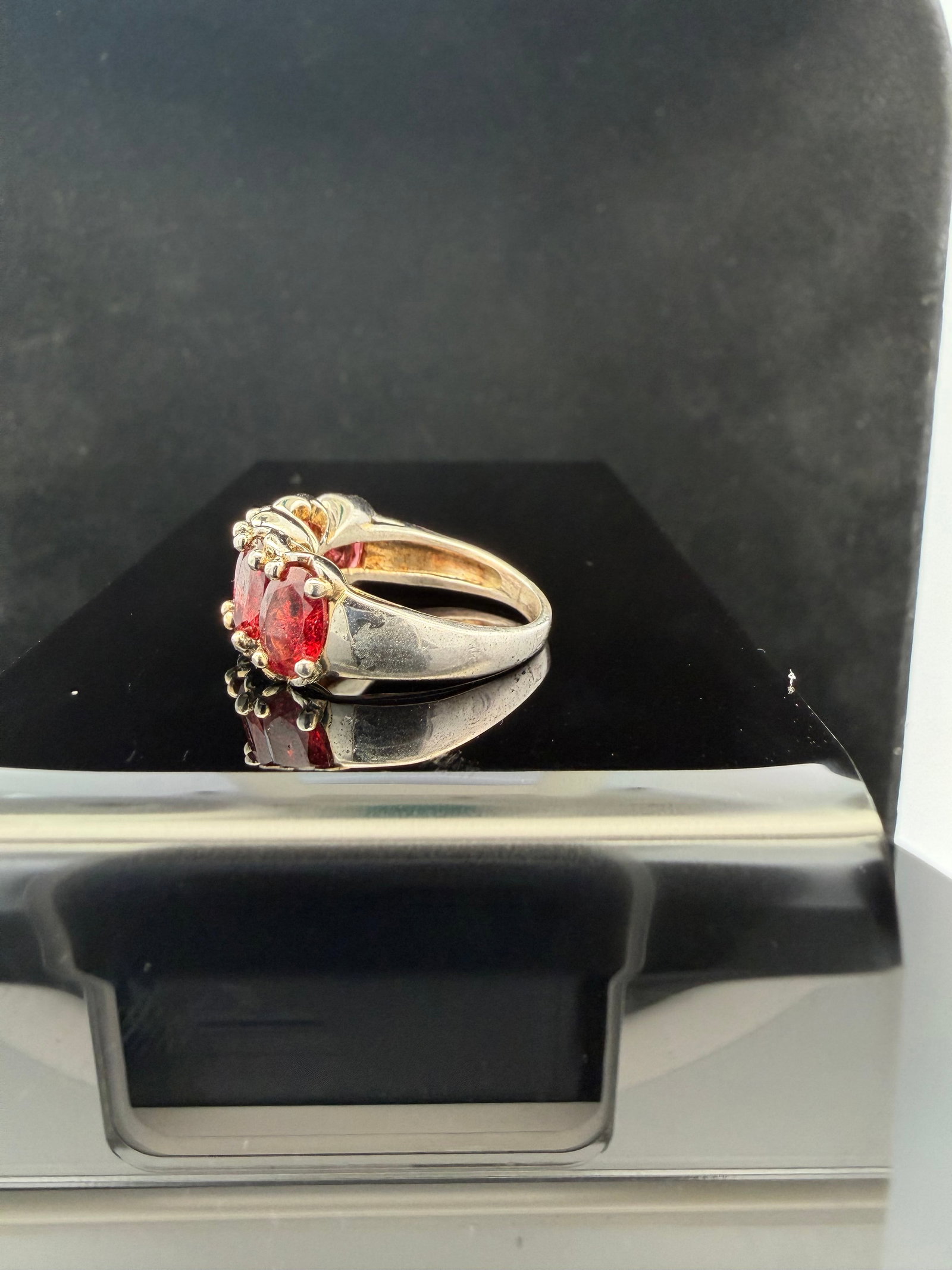 Sterling Silver Garnet Ring - 3