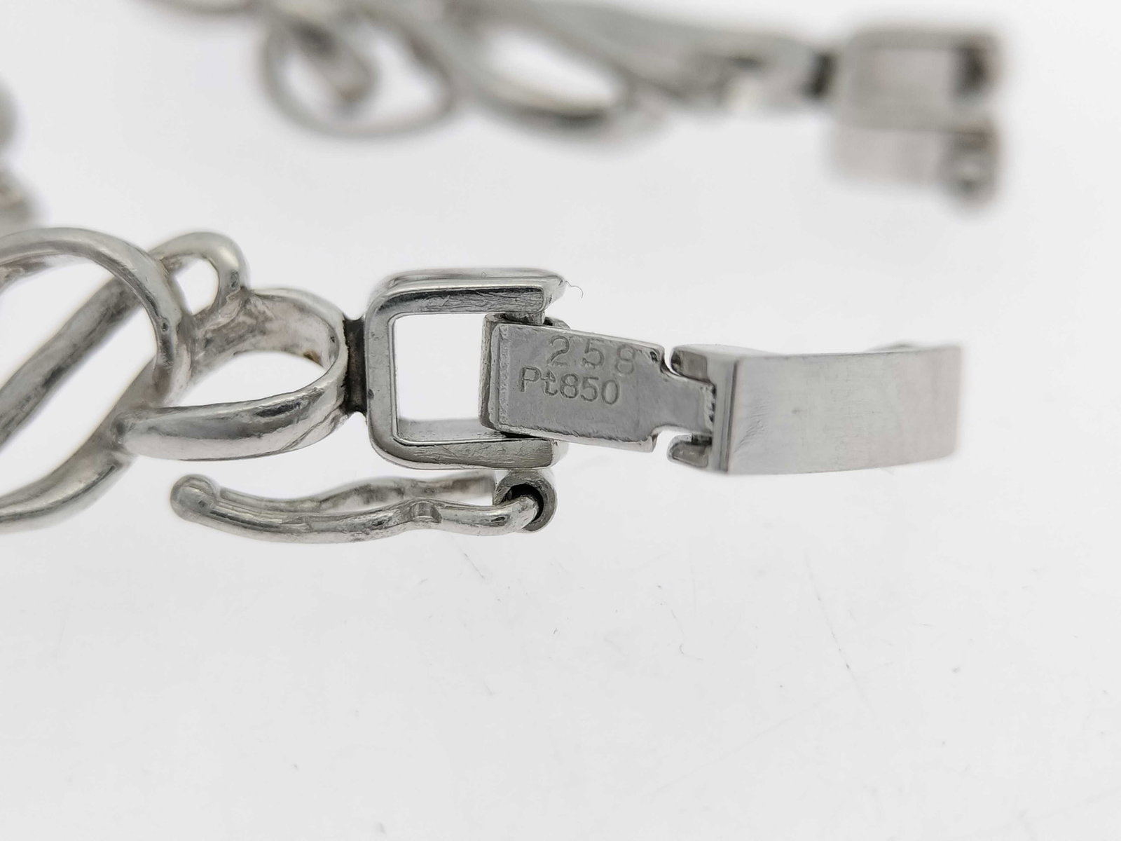 Platinum and Ruby Openwork Link Bracelet - 8