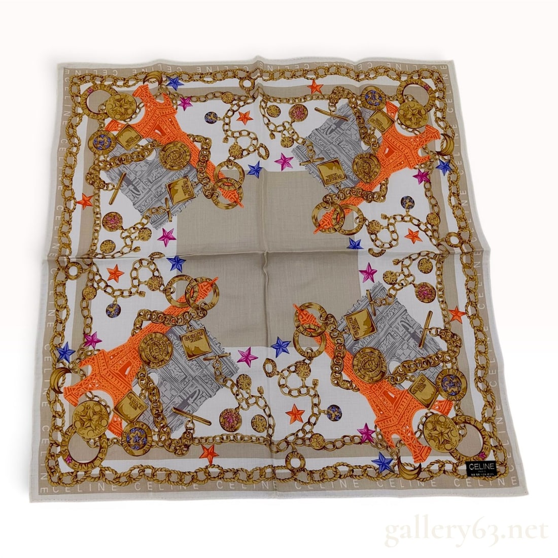 Celine Paris Theme Cotton Handkerchief (1 of 3)