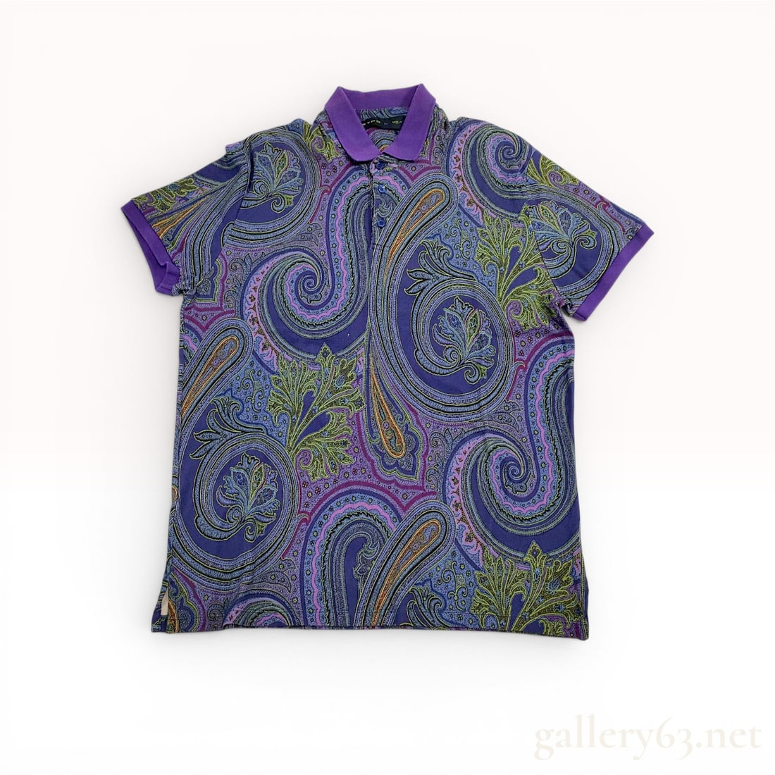 Etro Men's Large Paisley Print Cotton Polo Shirt (1 of 10)