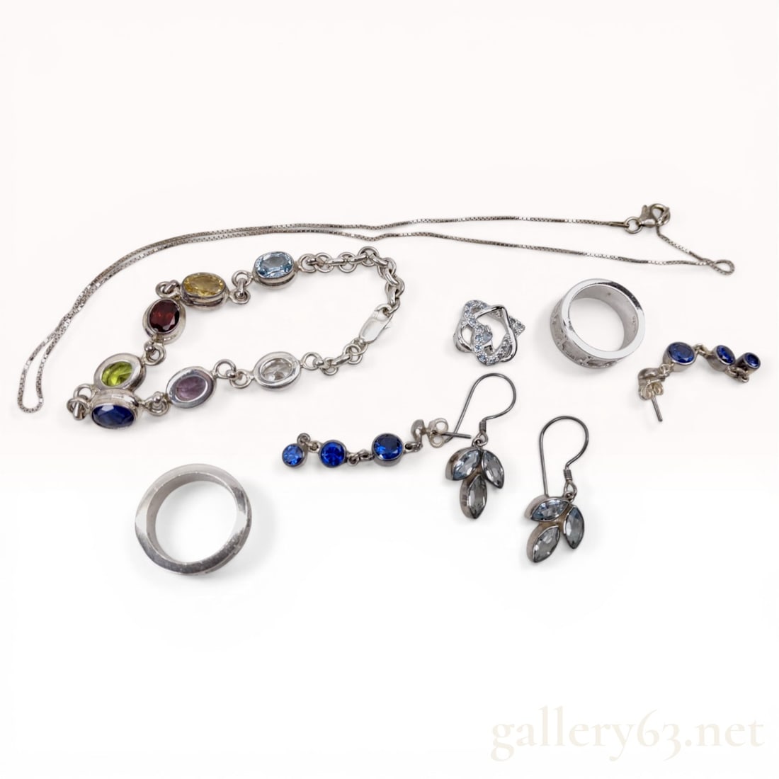 A Collection of Sterling Silver and Multi-Gemstone Jewelry (1 of 9)