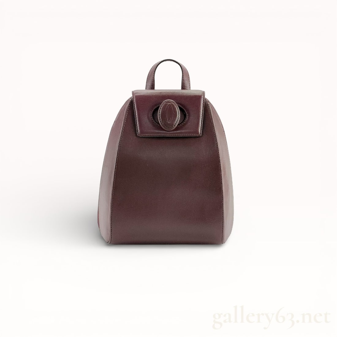 Must de Cartier Burgundy Grained Leather Vintage Backpack (1 of 10)