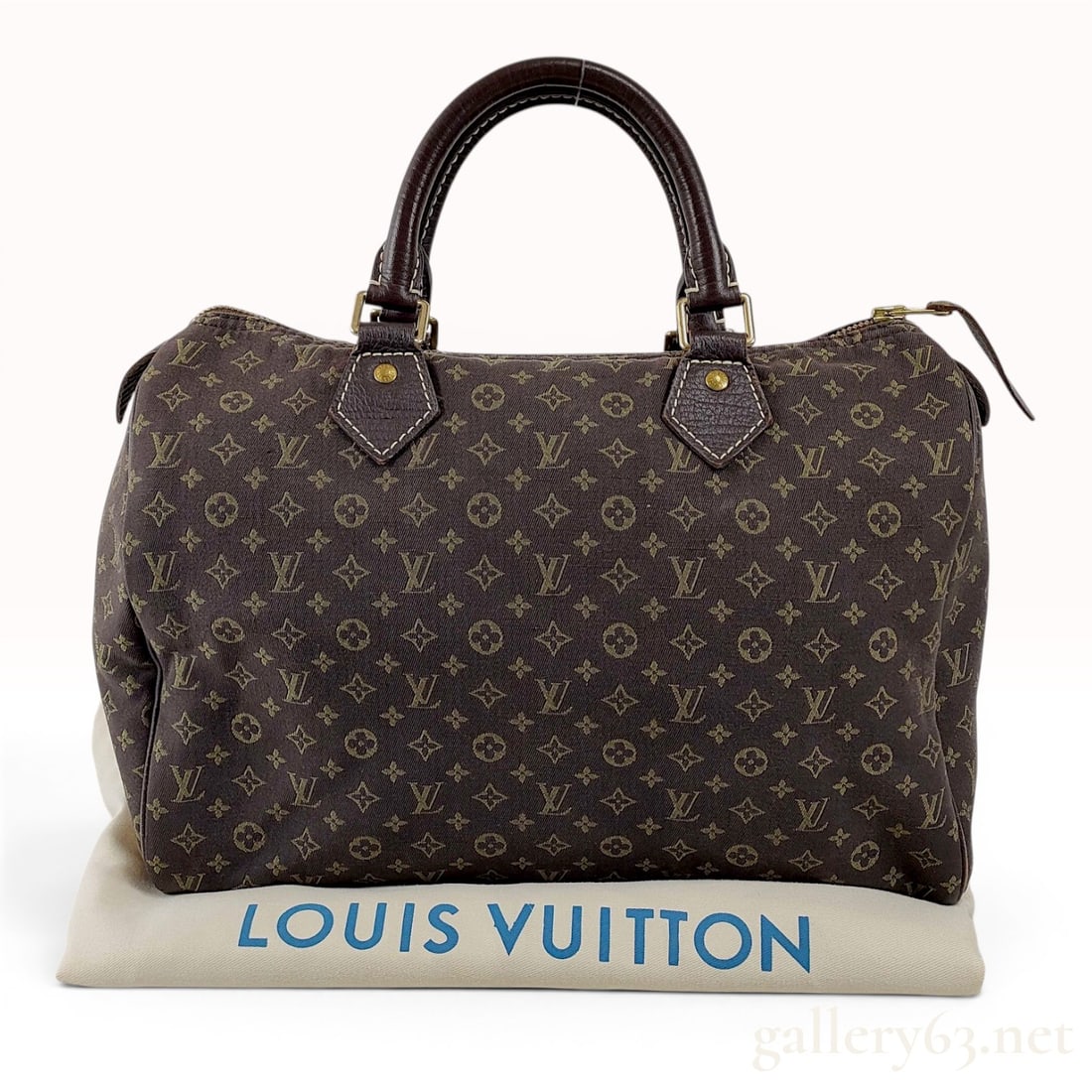 Louis Vuitton Monogram Mini Lin Speedy 30 Handbag: This Louis Vuitton Speedy 30 handbag is from the Monogram Mini Lin collection, characterized by its lightweight woven textile canvas in a dark brown Ebene colorway featuring a small-scale monogram pat