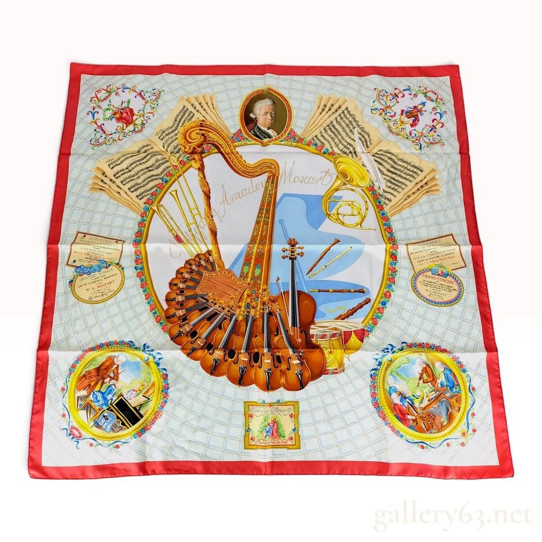 Hermes Hommage a Mozart Silk Carre Scarf with Original Box (1 of 10)