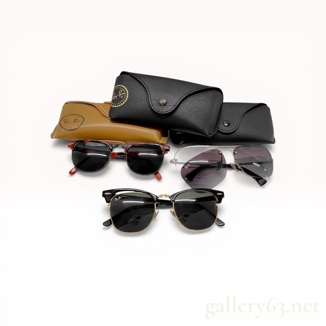 A Trio of Ray-Ban Sunglasses including Clubmaster and Highstreet Shield Models (1 of 7)