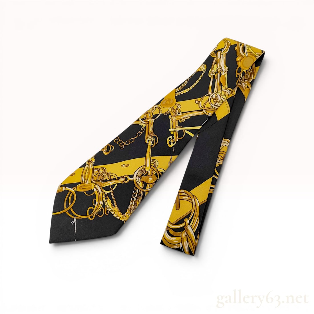 Hermes Mors et Filets Pattern Silk Necktie (1 of 6)