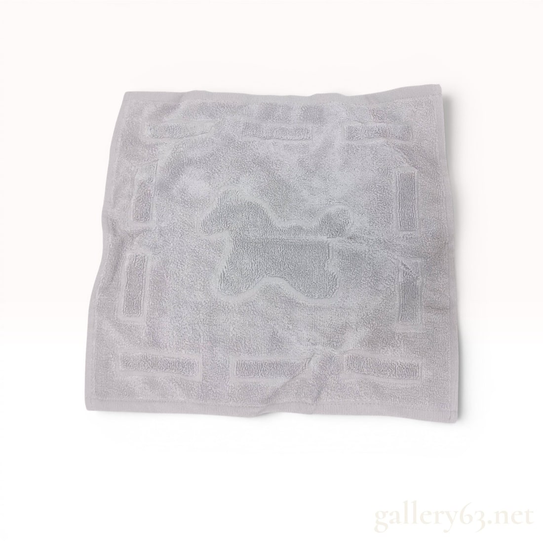 Hermes Rocking Horse Motif Gray Cotton and Modal Baby Towel New with Original Box (1 of 7)