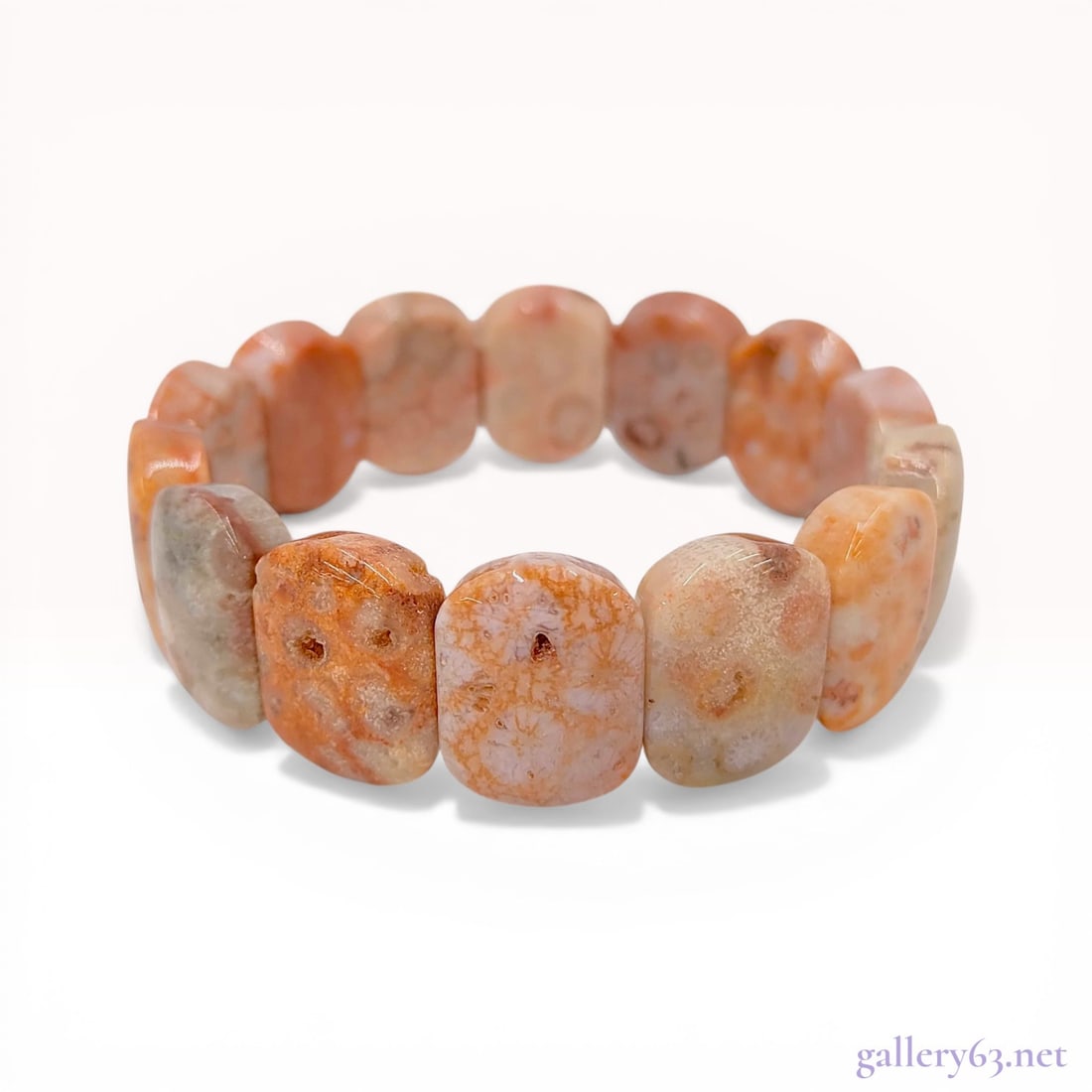 Fossilized Coral Stretch Link Bracelet (1 of 7)
