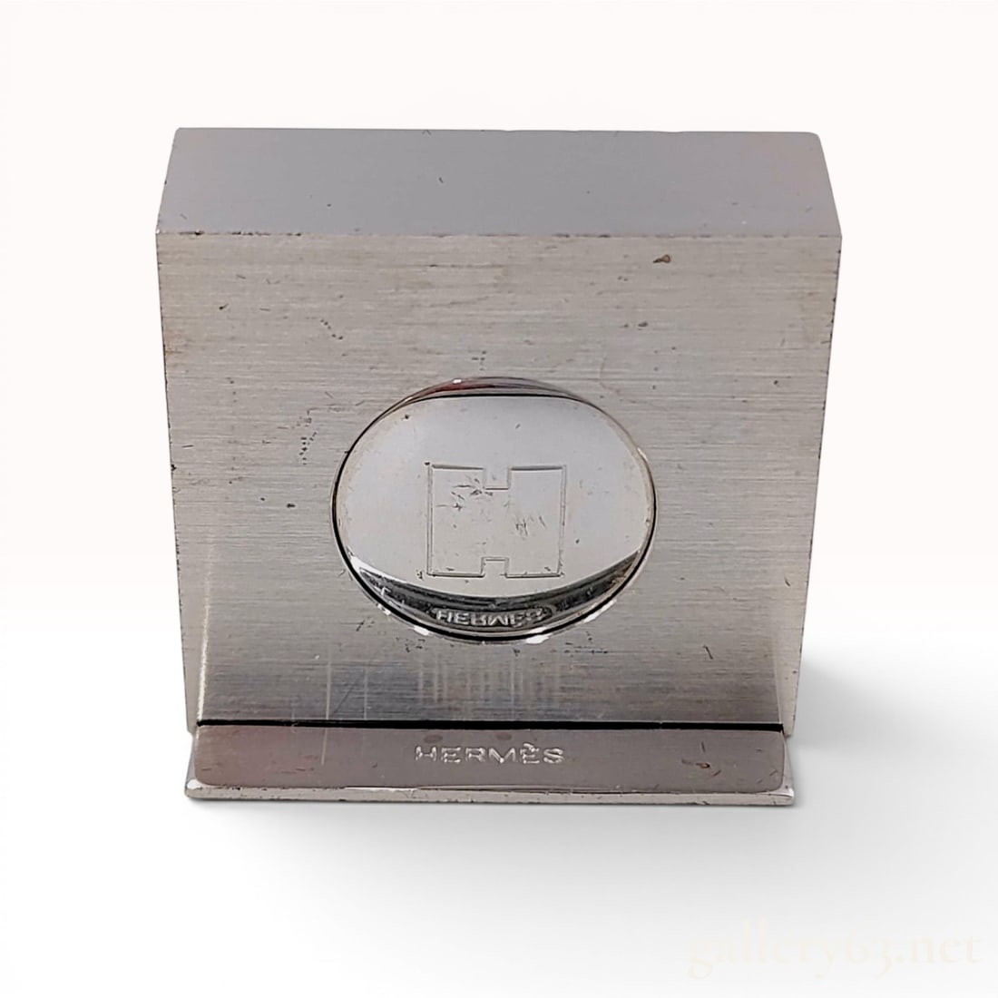 Hermes Stainless Steel H Logo Miniature Desk Clock with Box (1 of 8)