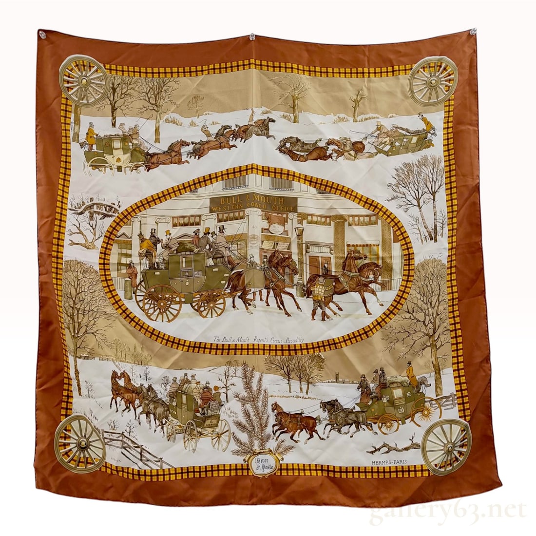 Hermes L'Hiver en Poste Silk Scarf by Philippe Ledoux (1 of 6)