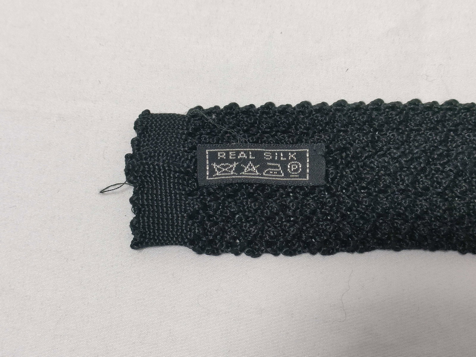 Hermes Solid Black Silk Knit Necktie - 5