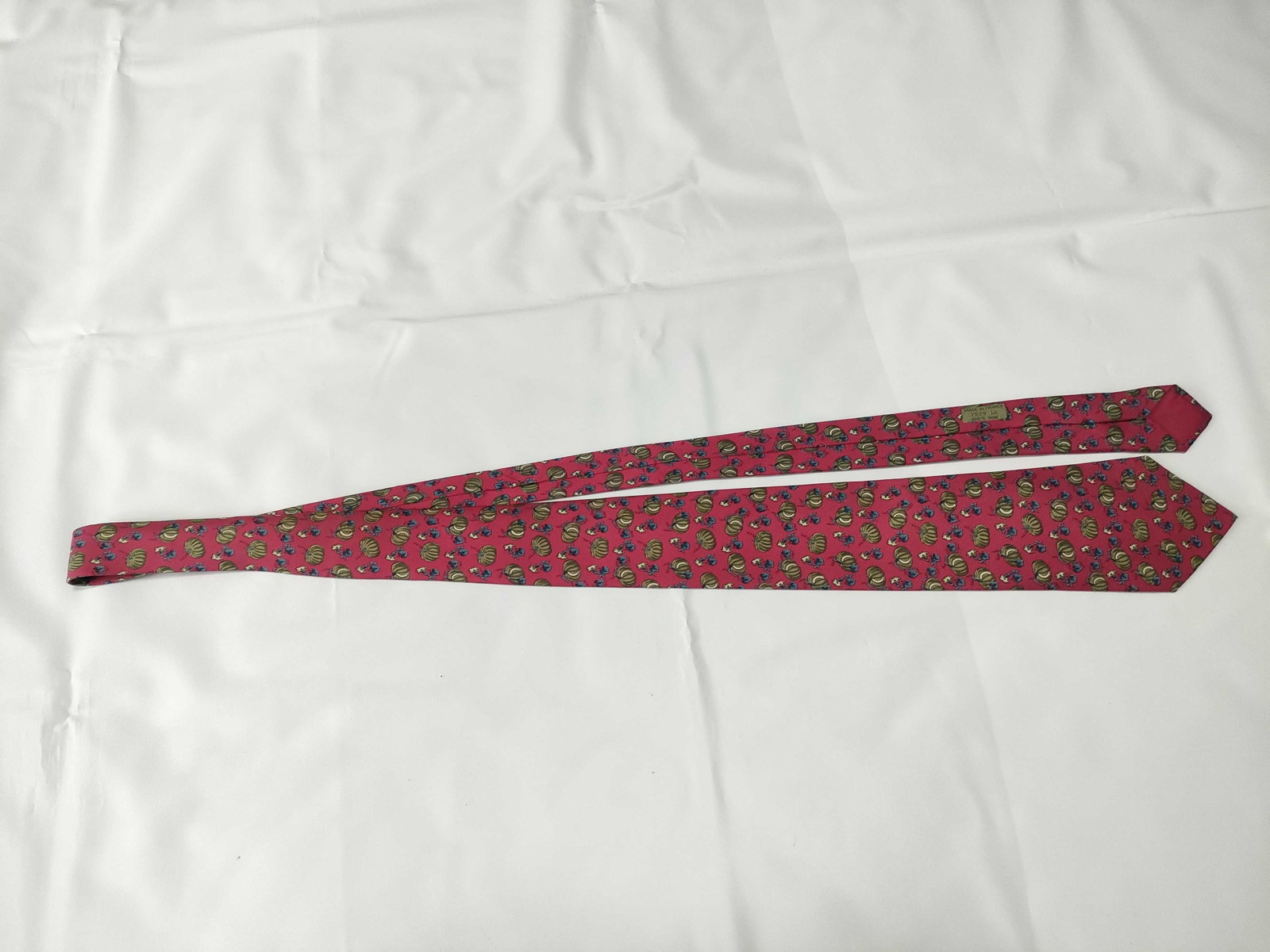 Hermes Silk Necktie with Pumpkin and Squash Pattern - 6