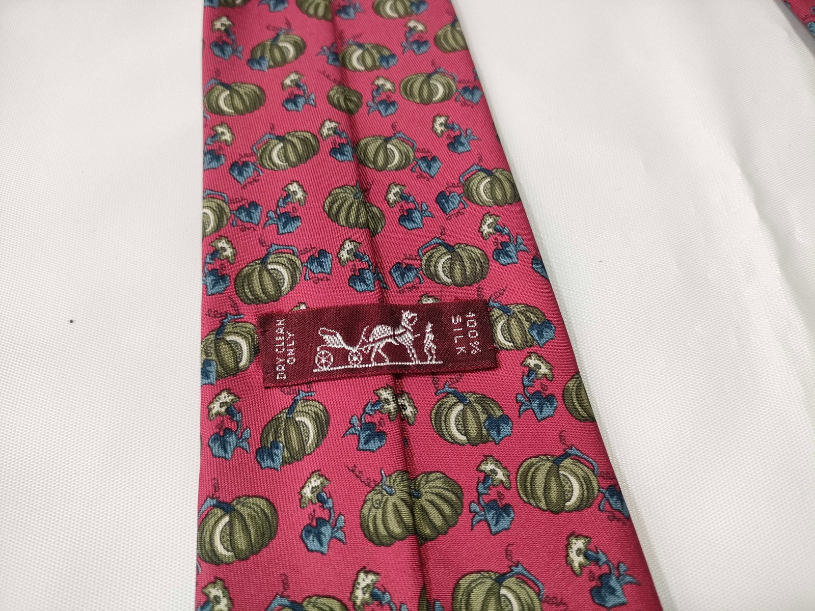 Hermes Silk Necktie with Pumpkin and Squash Pattern - 8