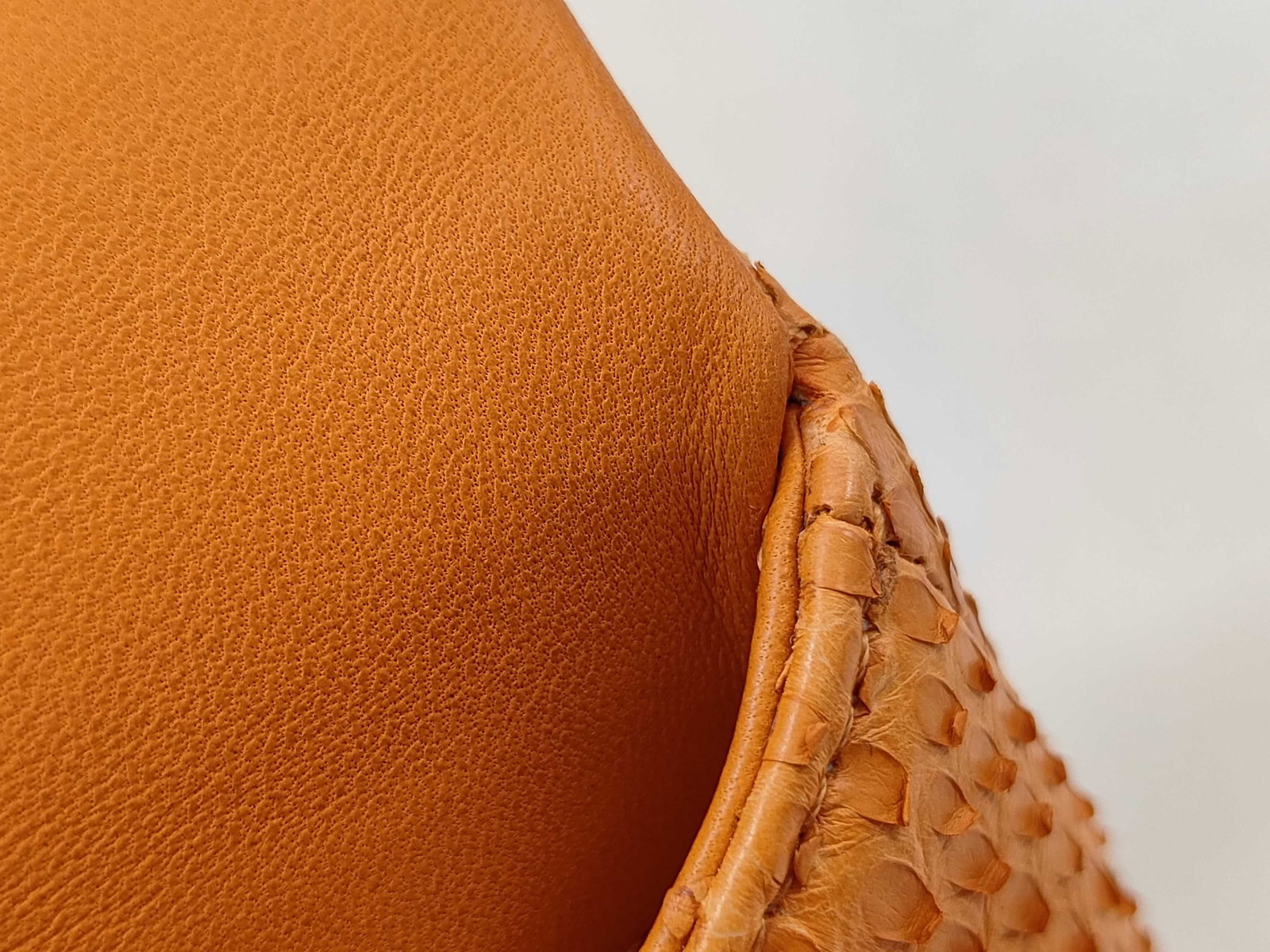 Chanel Orange Python Coco Handle Bag with Aged Ruthenium Hardware - 7