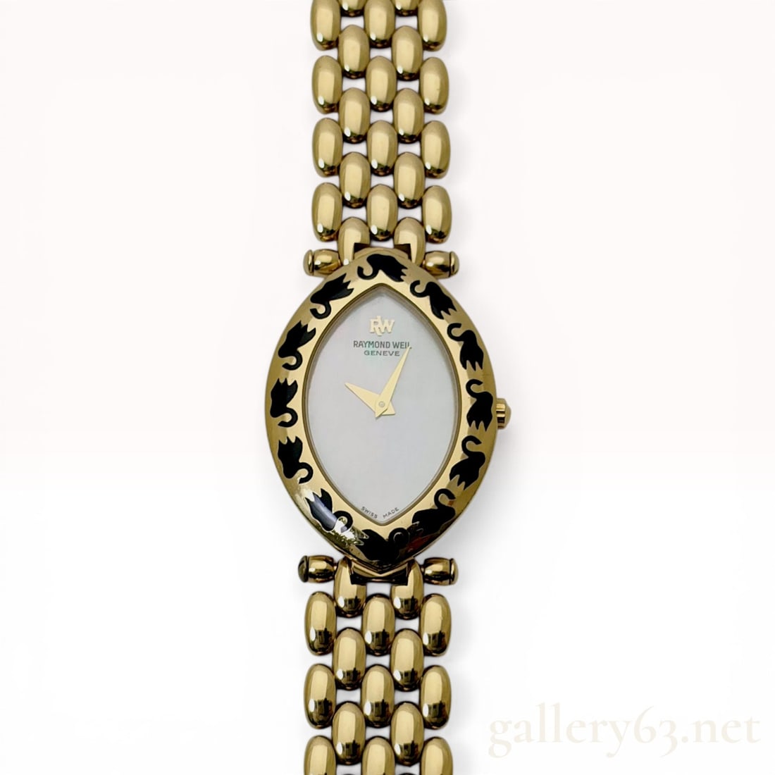 Raymond Weil Geneve 18K Gold Electroplated Marquise Dress Watch, Ref. 5852 (1 of 8)
