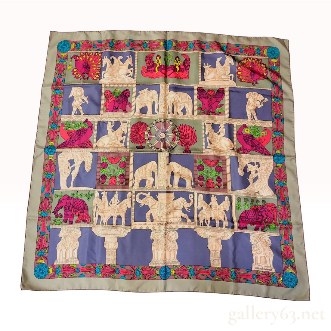 Hermes Torana Pattern Silk Twill Scarf (1 of 8)