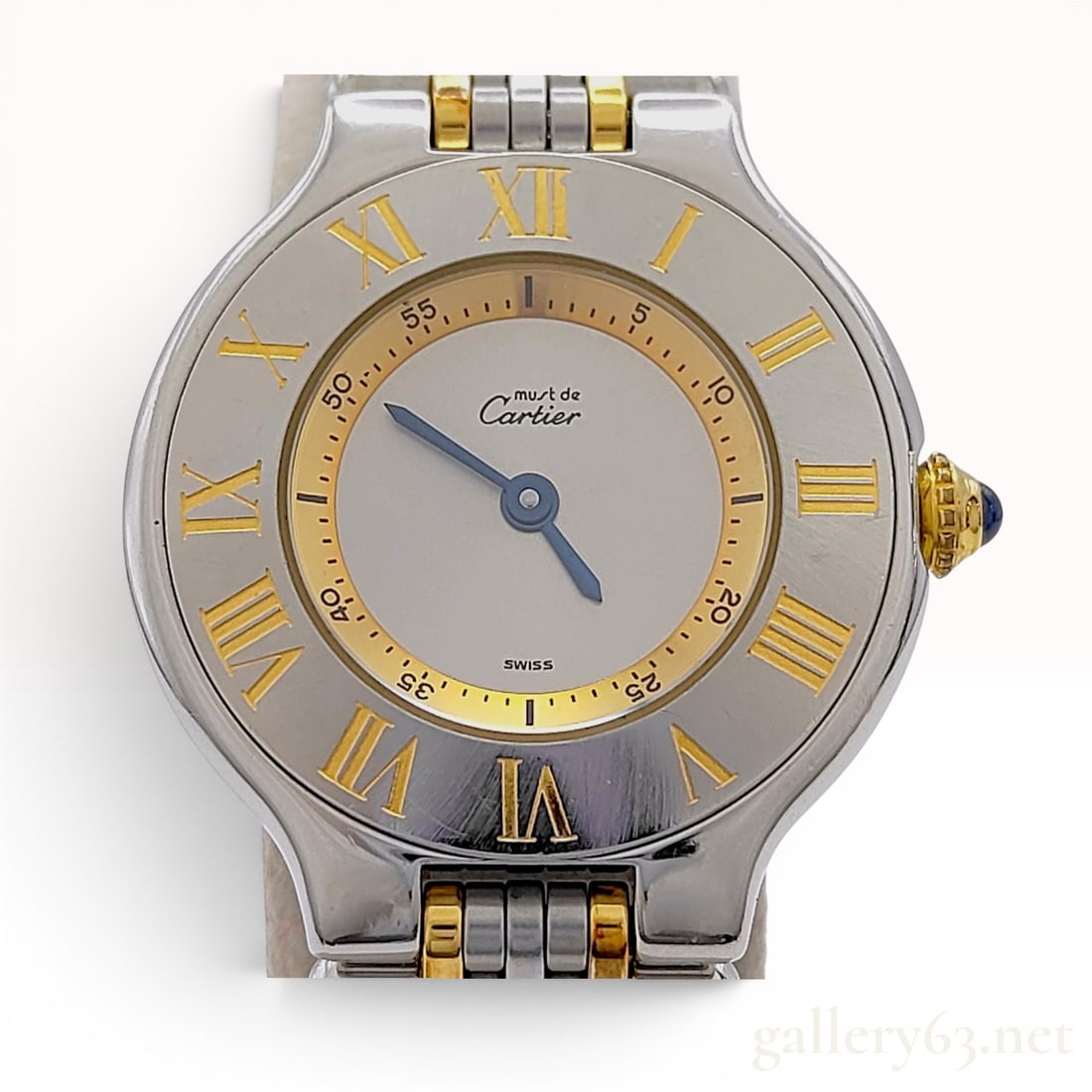 Must de Cartier 21 Reference 1340 Two Tone Stainless Steel Quartz Wristwatch (1 of 10)