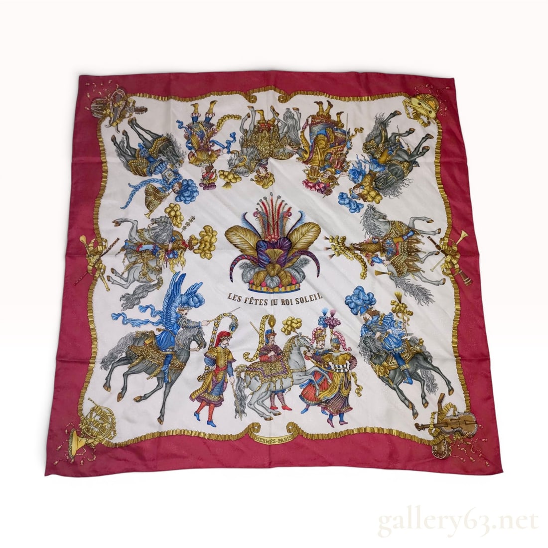Hermes Les Fetes du Roi Soleil Silk Jacquard Scarf (1 of 10)