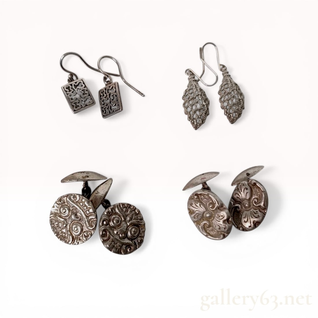 A Collection of Four Sets of Silver and.800 Silver Jewelry Including Spinx Cufflinks (1 of 6)