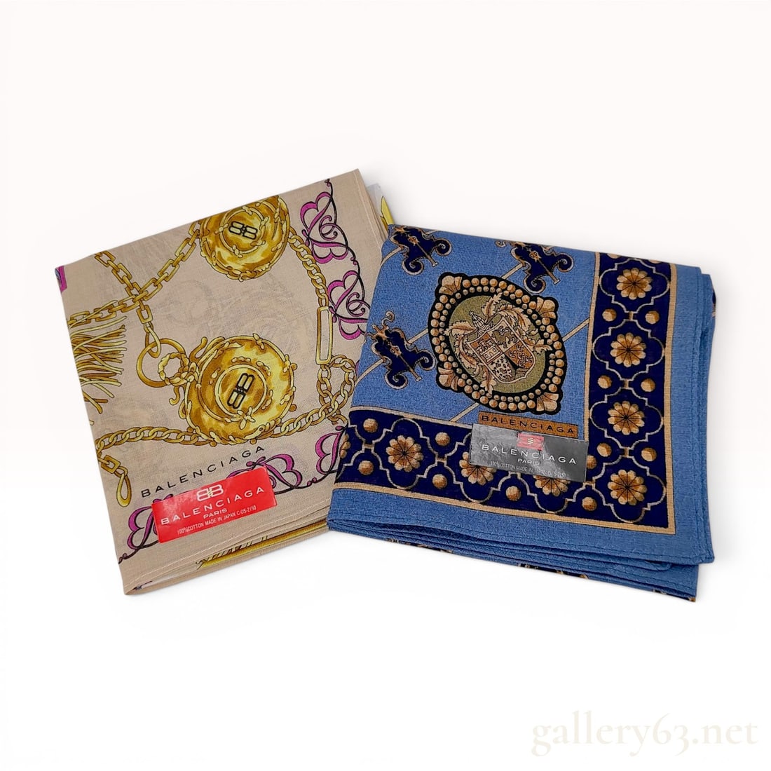 A Pair of Balenciaga Paris Cotton Handkerchiefs (1 of 3)