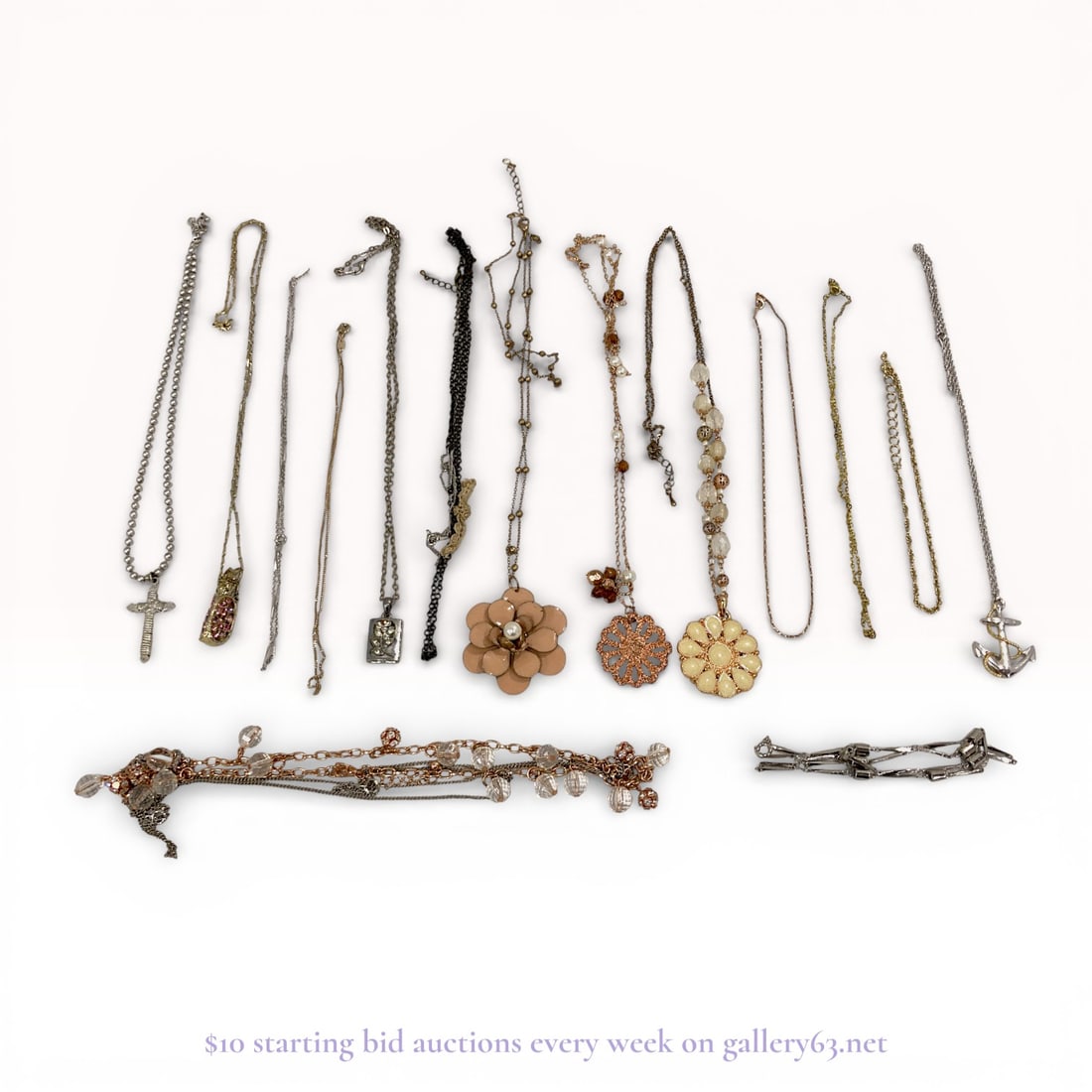 An Assortment of Contemporary Fashion Costume Jewelry: A collection of contemporary fashion costume jewelry, late 20th to early 21st century. The group includes various necklaces and chain-link extenders featuring floral, nautical, and whimsical motifs su