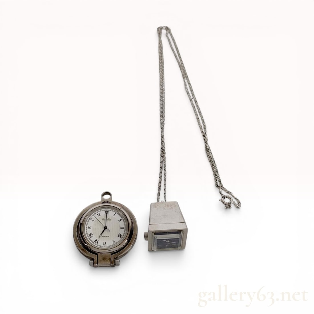 Two Japanese Timepieces Including a Seiko Pendant Watch and a Vestalia Sterling Silver Pocket Watch (1 of 6)