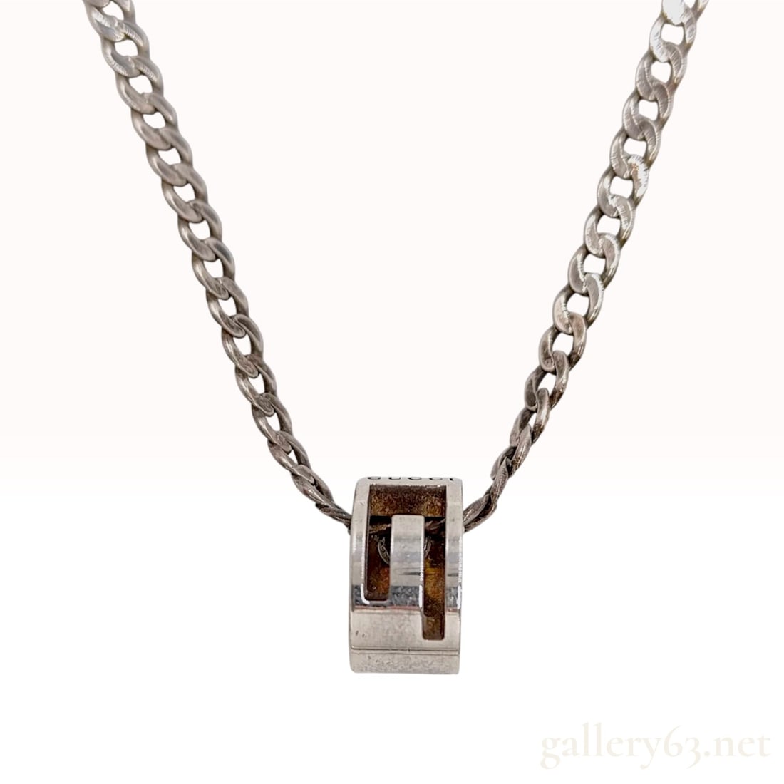 Gucci Sterling Silver Cutout G Pendant Necklace (1 of 7)