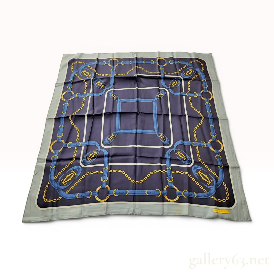 Must de Cartier Silk Equestrian Chain and Strap Square Scarf (1 of 7)