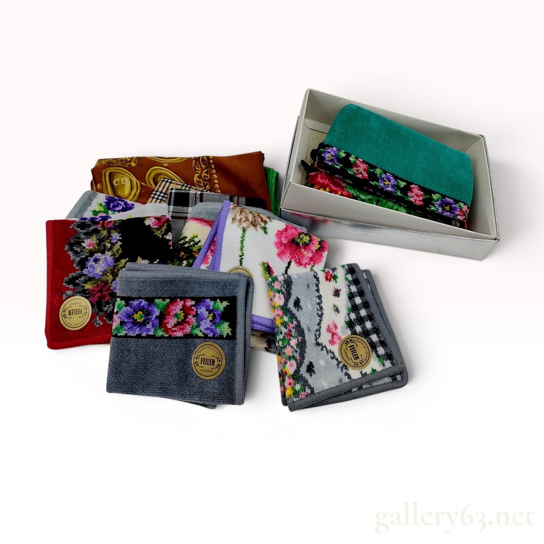 A Collection of Designer Scarves and Pocket Squares Including Christian Dior, Nina Ricci, MCM, and (1 of 8)