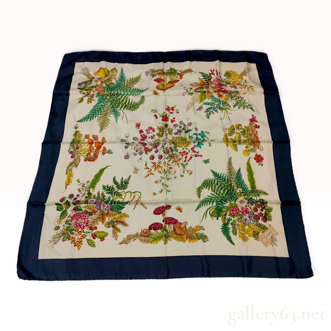 Gucci Accessory Collection Fungi Botanical Print Silk Scarf (1 of 9)