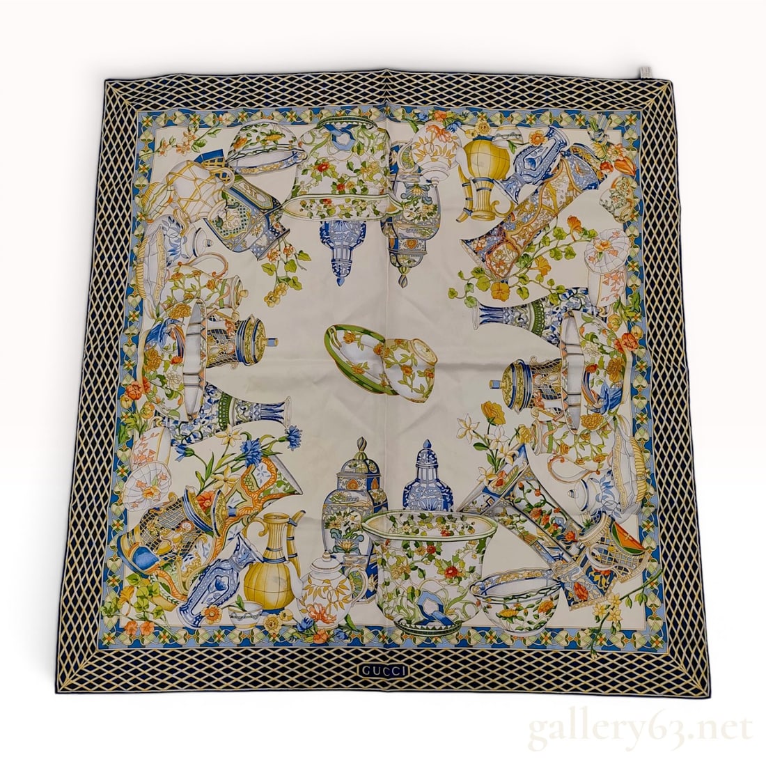 Gucci Silk Scarf in Chinese Vases Pattern by Vittorio Accornero (1 of 7)
