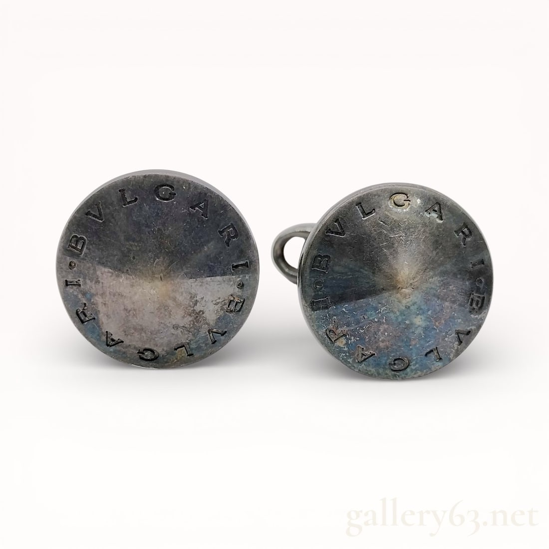 A Pair of Bulgari Bulgari Sterling Silver Cufflinks (1 of 8)