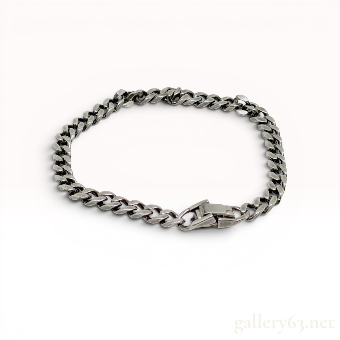Sterling Silver Curb Link Mens Bracelet w/Box (1 of 6)