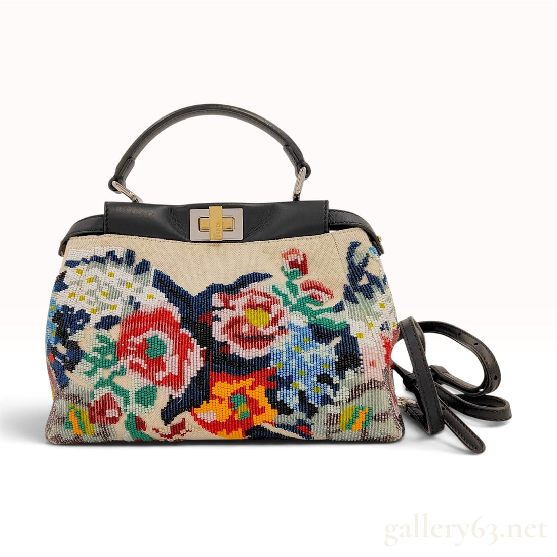 Fendi Small Beaded Tapestry Peekaboo Bag (1 of 10)