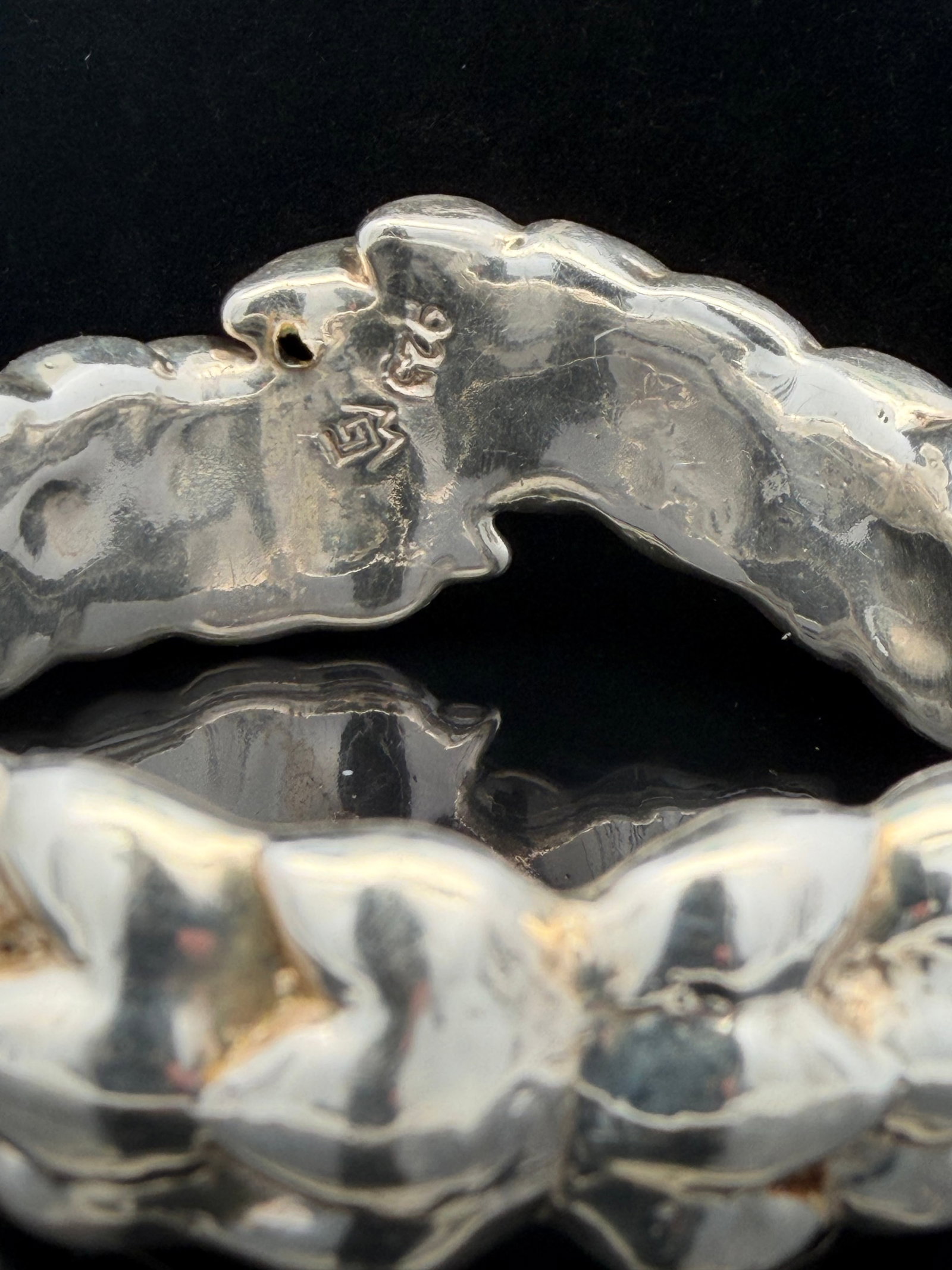 Large Sterling Silver Bangle Bracelet - 3