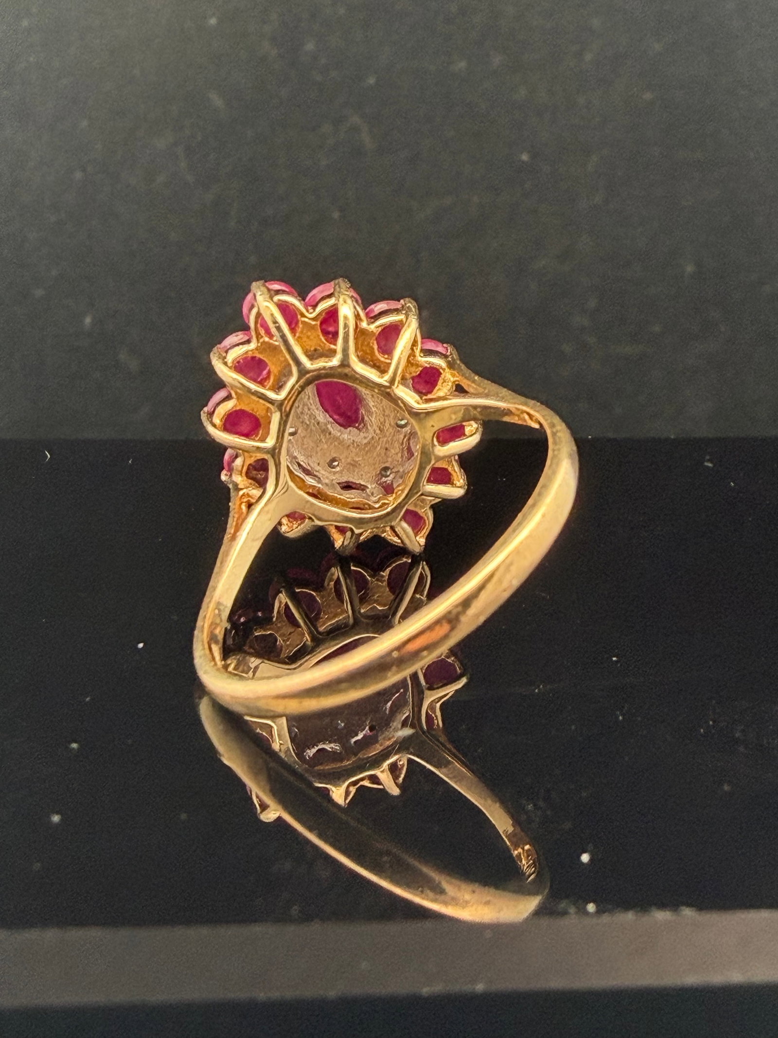 10k Ruby Diamond Cocktail Ring - 3