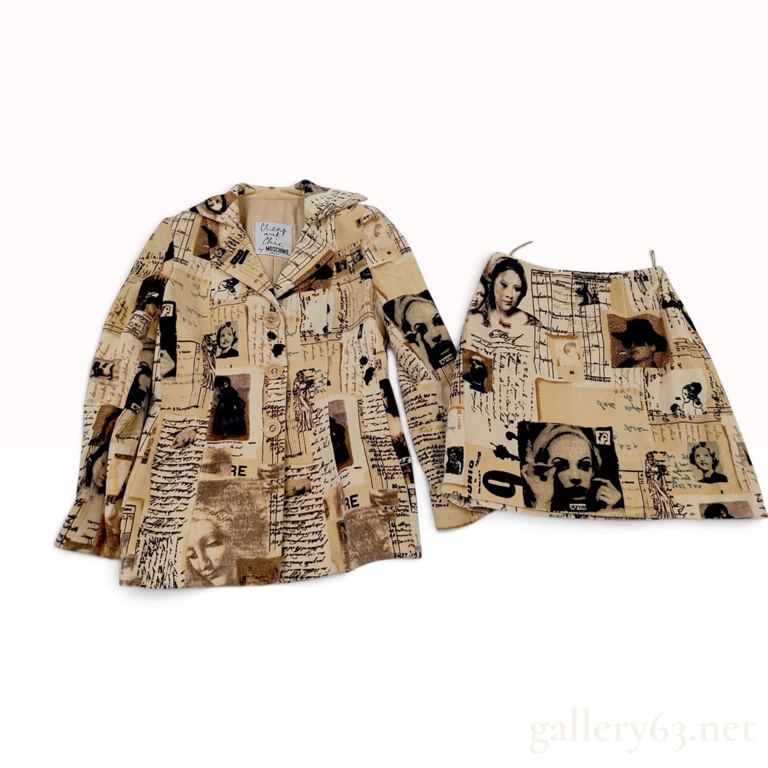 A Moschino Cheap and Chic Two Piece Newspaper Print Skirt Suit (1 of 10)