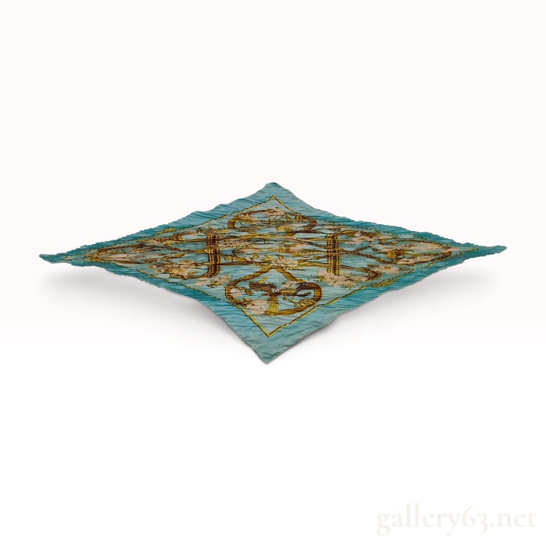 Hermes Passiflores Pleated Silk Losange Scarf (1 of 10)