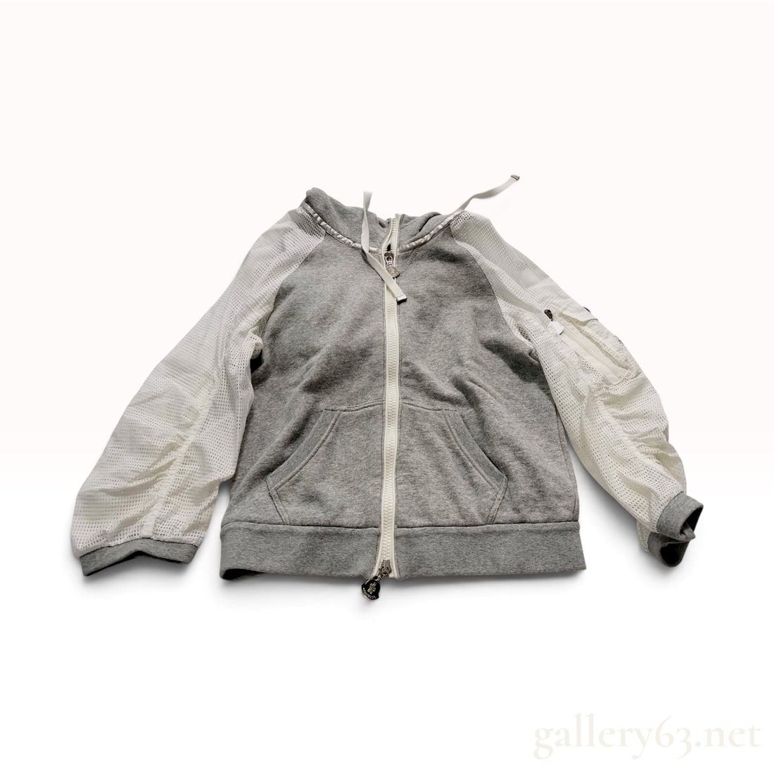 Moncler Mixed Media Perforated Mesh Zip-Up Hoodie Size XS (1 of 10)