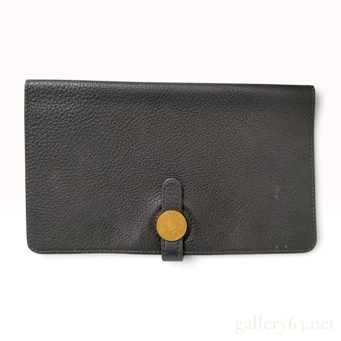 Hermes Black Grained Leather Dogon Long Wallet (1 of 10)
