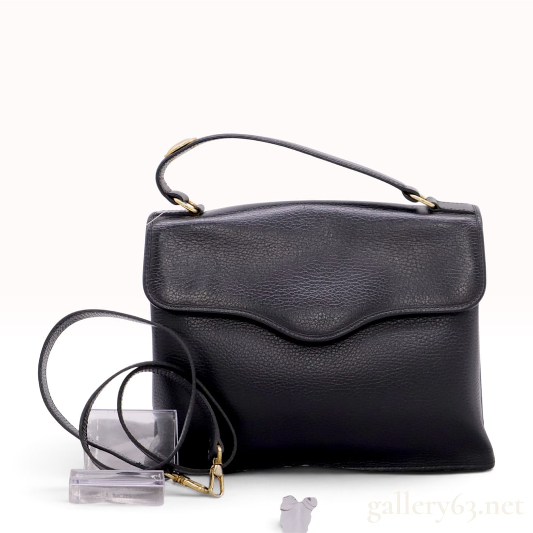 Christian Dior Vintage Black Pebbled Leather Top Handle Bag (1 of 10)