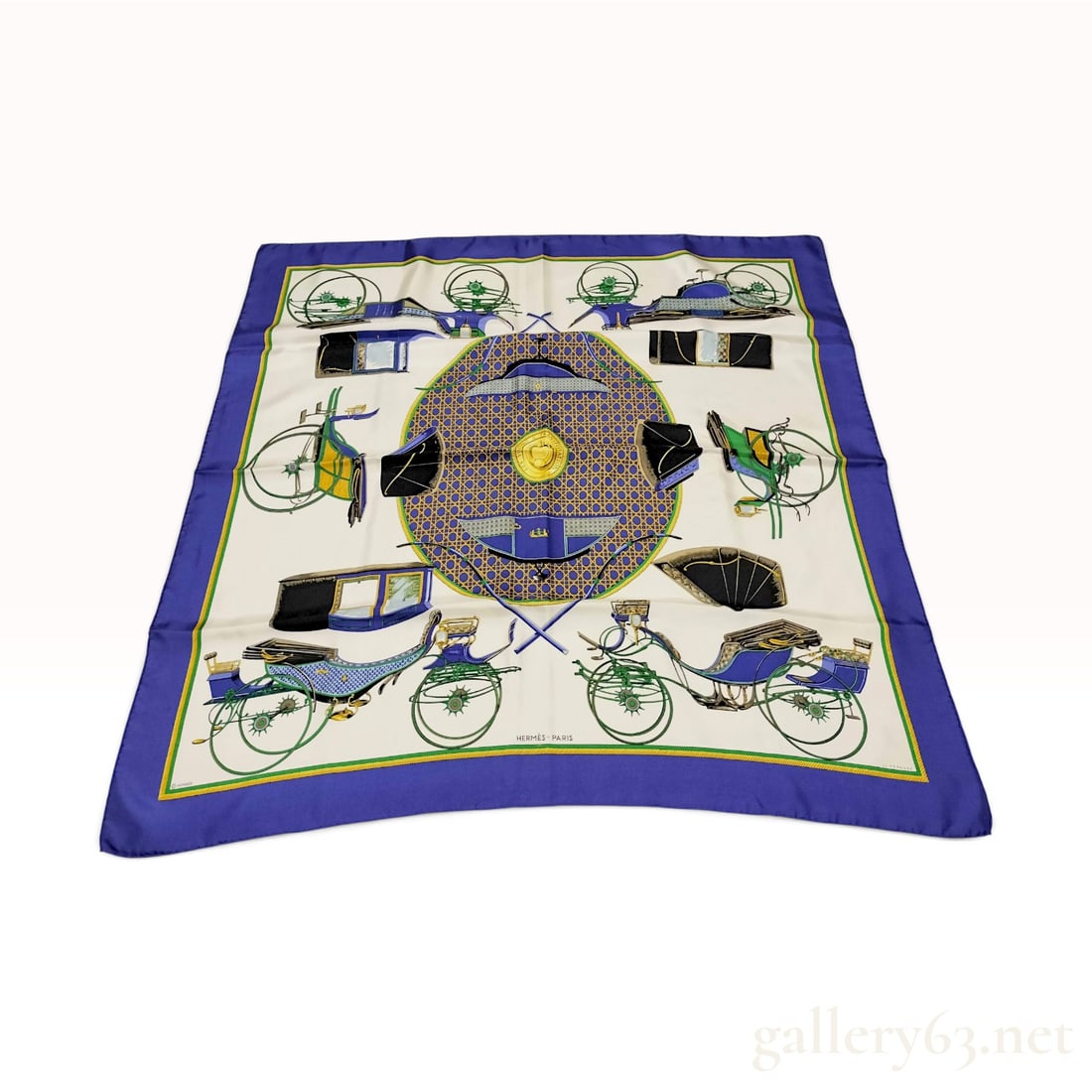 Hermes Les Voitures a Transformation Silk Carre 90 Scarf (1 of 10)
