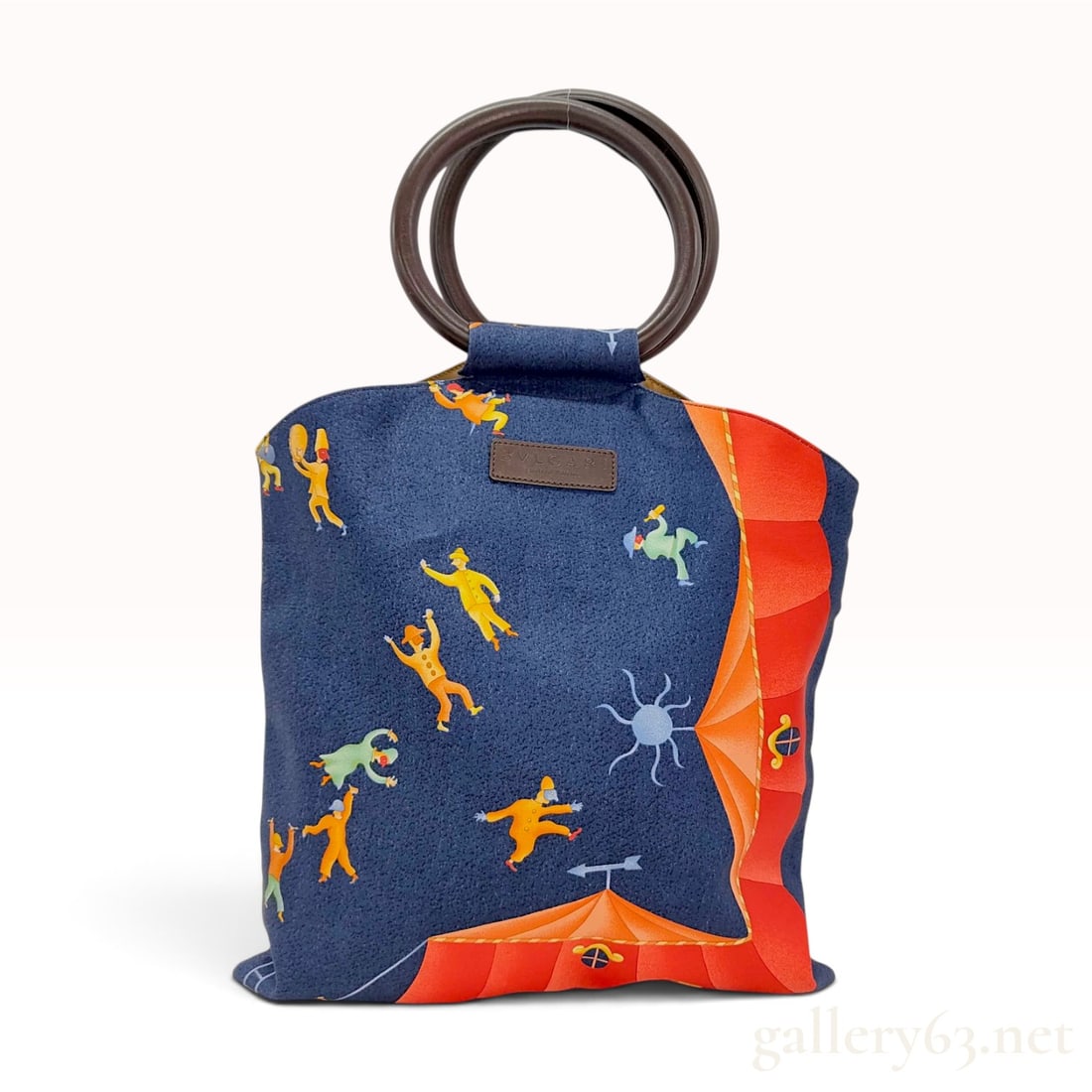 Bvlgari Limited Edition Circus Motif Textile Handbag with Leather Ring Handles (1 of 10)