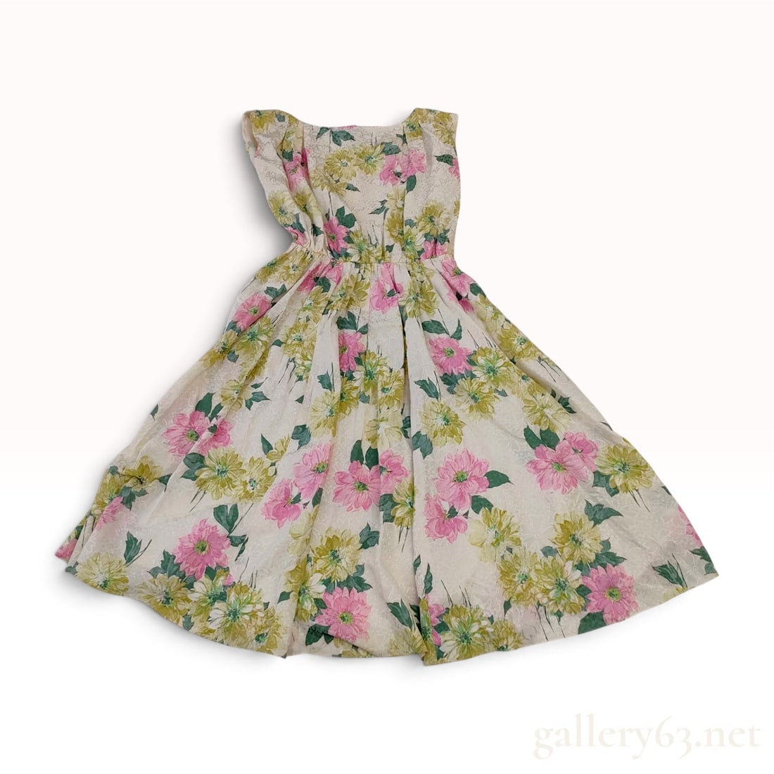 Christian Dior Boutique Floral Silk Sleeveless Dress: A vintage Christian Dior Boutique sleeveless fit-and-flare dress produced for the Japanese market. The garment is constructed from a cream 100% silk outer shell featuring a textured damask-like weave 