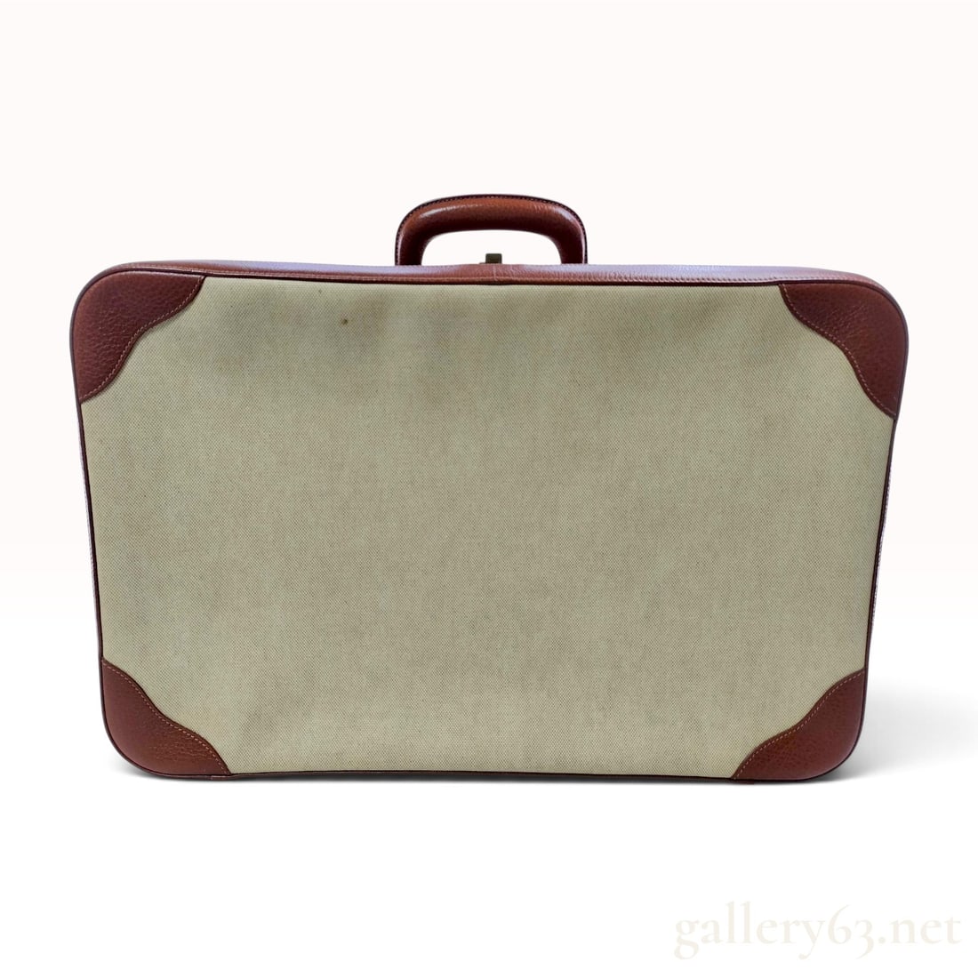 Hermes Vintage Toile Canvas and Grained Leather Hardside Suitcase (1 of 10)