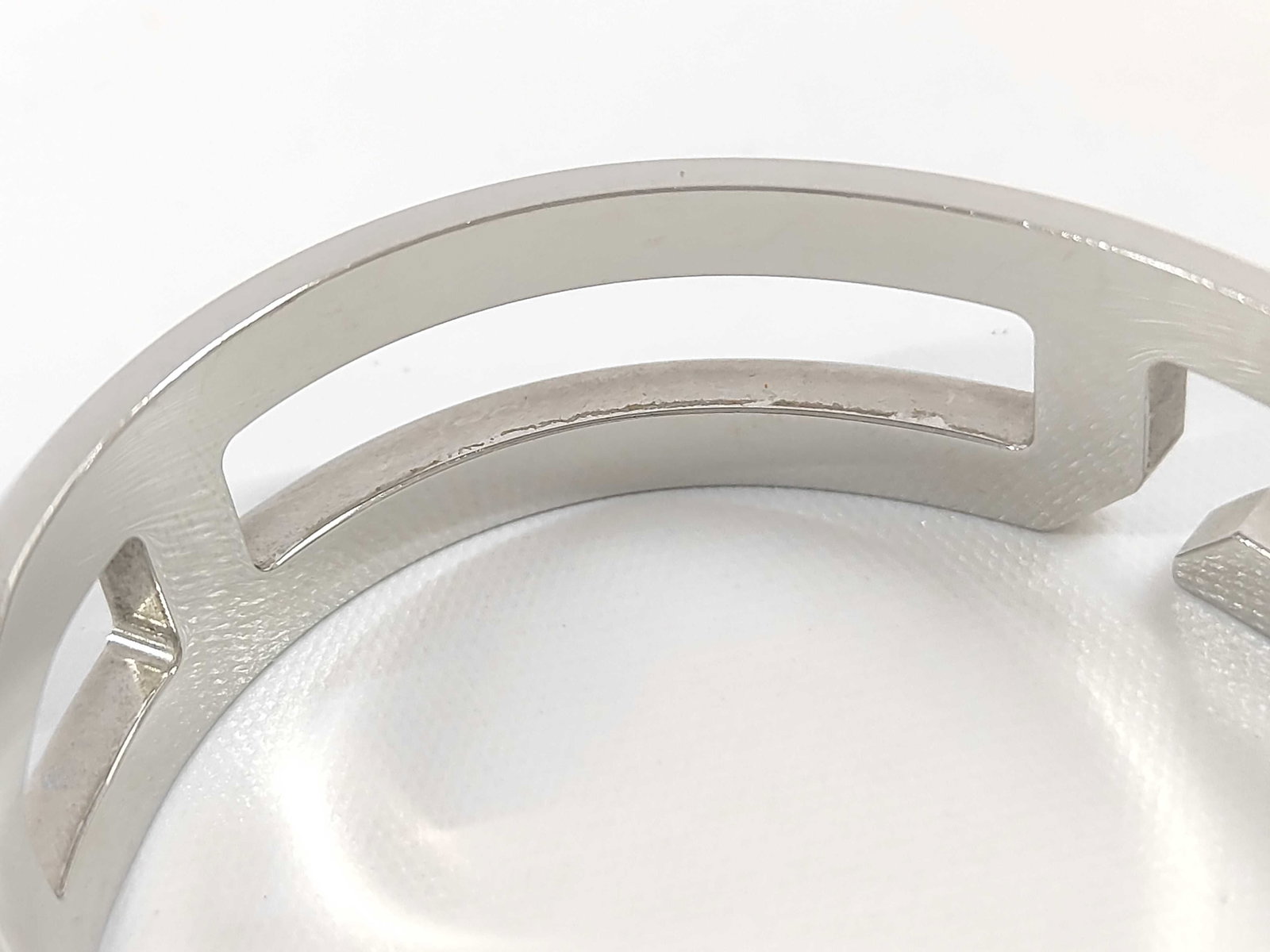 Hermes Play Bangle Solid 925 Sterling Silver Cuff Bracelet - 7