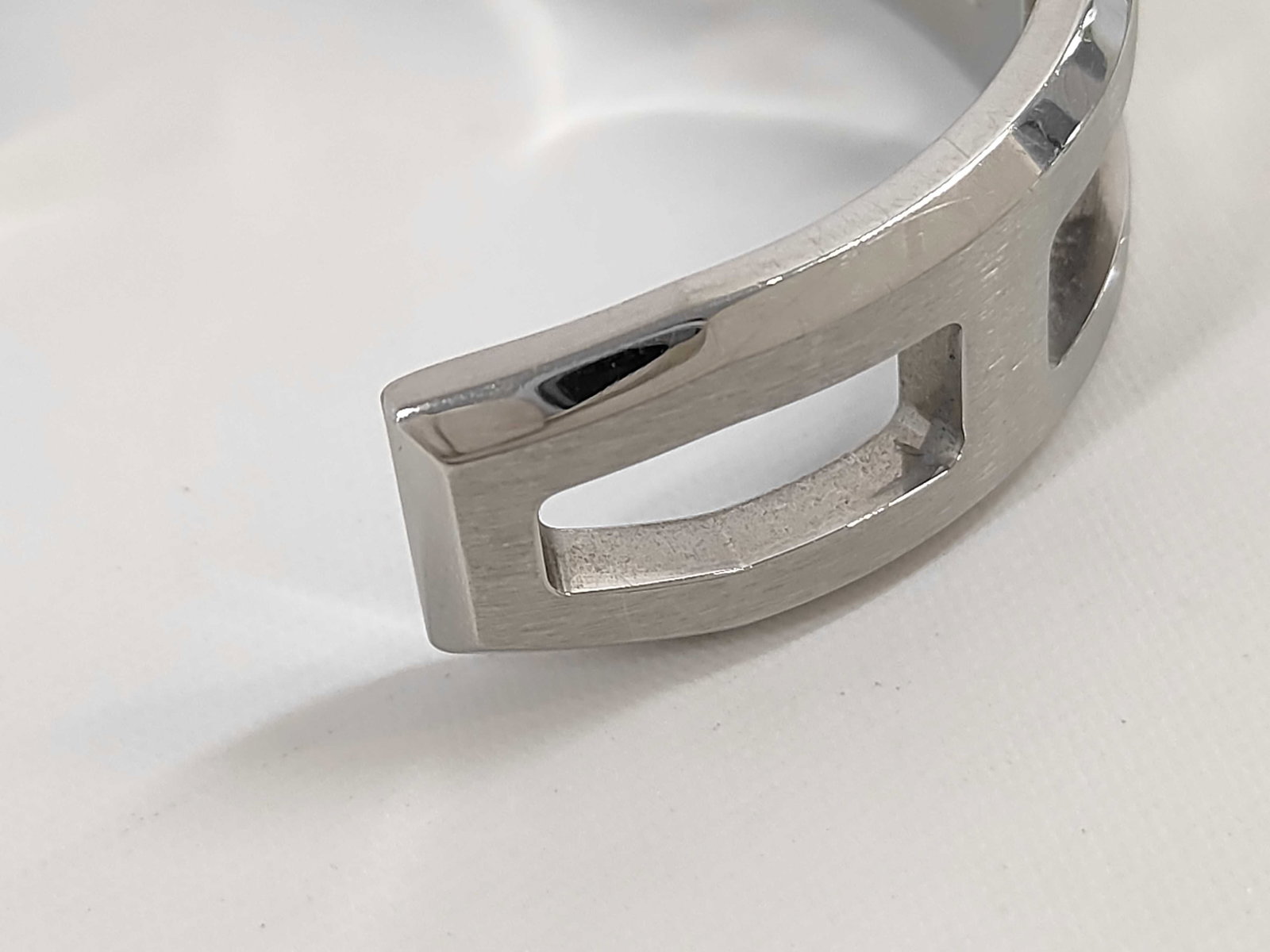 Hermes Play Bangle Solid 925 Sterling Silver Cuff Bracelet - 8