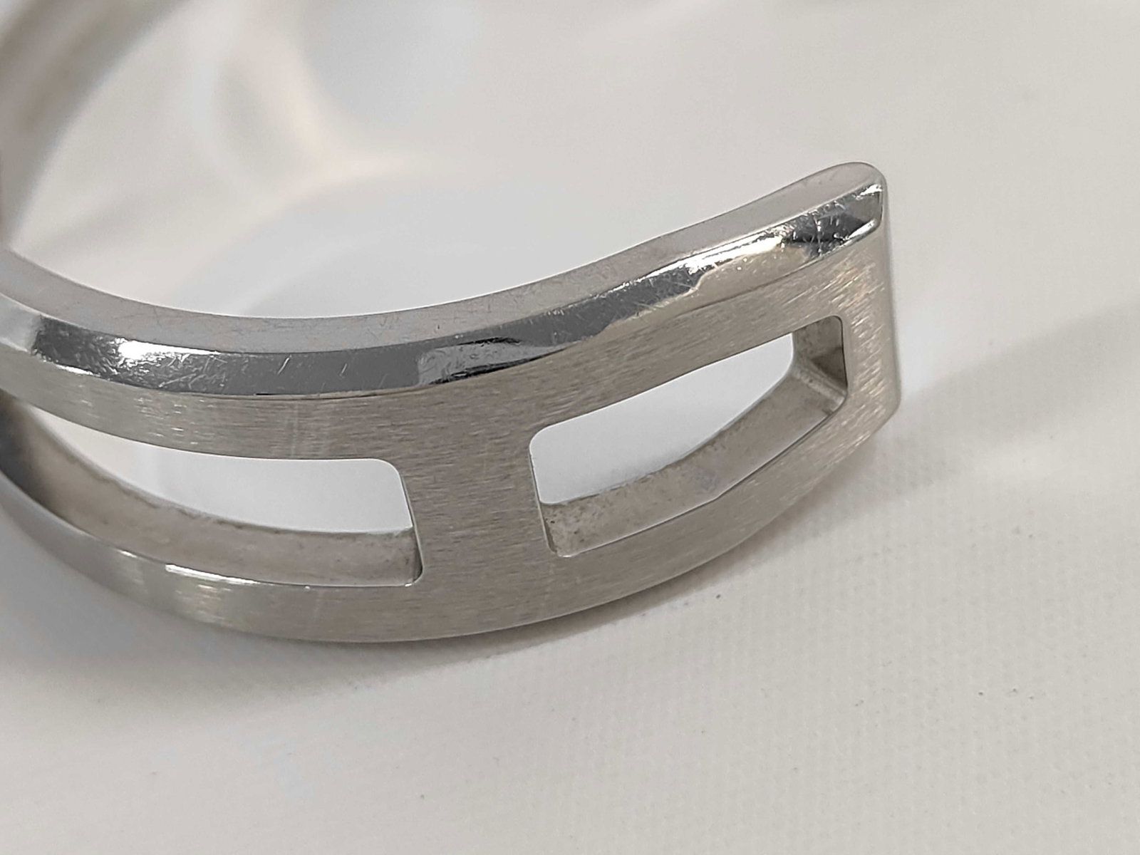 Hermes Play Bangle Solid 925 Sterling Silver Cuff Bracelet - 9
