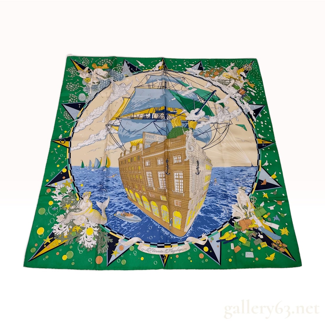Hermes Silk Carre 90 Scarf Hermes Flagship Pattern NWT (1 of 10)