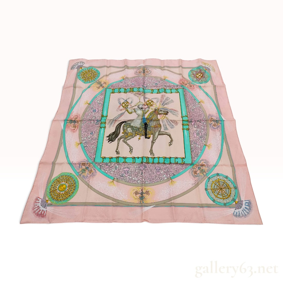 Hermes Feux D'Artifice 150th Anniversary Silk Jacquard Scarf: This Hermes silk jacquard scarf features the Feux D'Artifice pattern designed by Michel Duchene to commemorate the 150th anniversary of the house (1837-1987). The piece is crafted from 100% silk jacqu